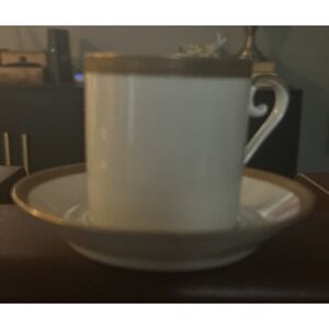 VTG Winterling Bavaria Germany Porcelain Demitasse Cup & Saucer Set, White/gold